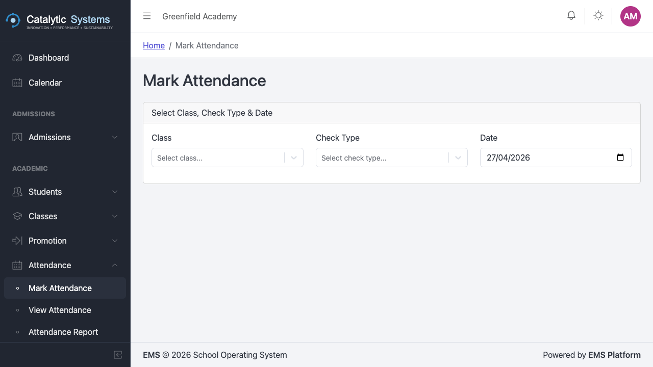 Select class to mark