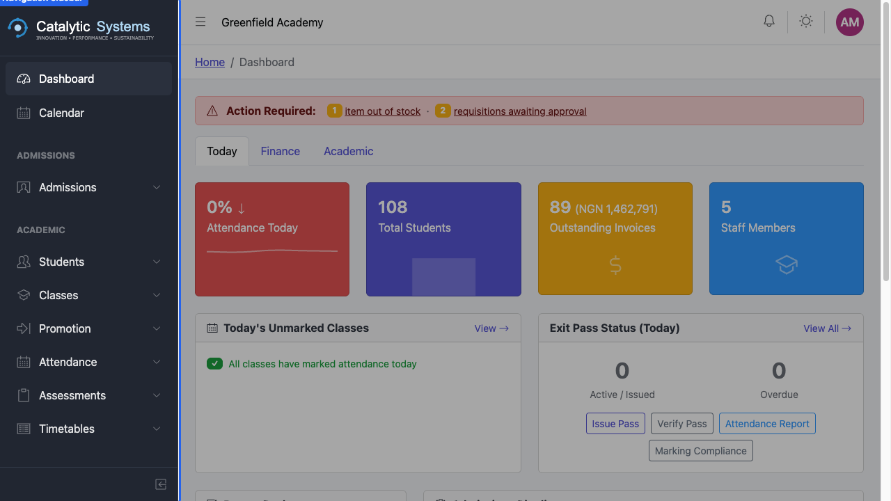 Sidebar navigation