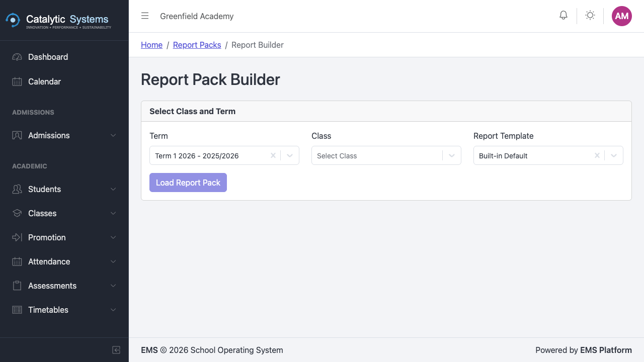 Class selector in builder